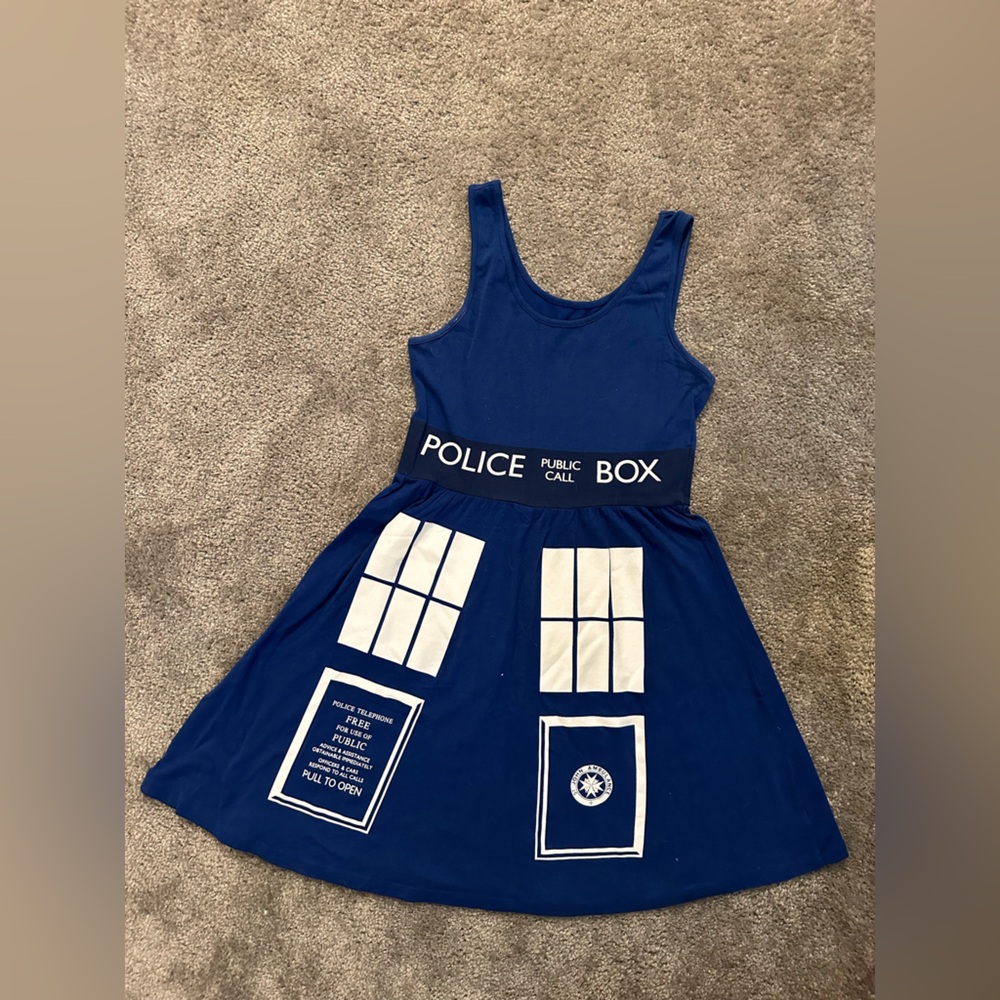 Blue Police Box Themed Dress
